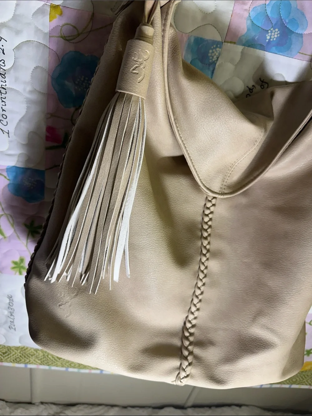 Browning beige Hobo conceal and carry shoulder Bag with Braided Detail